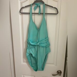 💙 4 for $40 💙 Bleu Rod Beattie Urban Goddess Aqua Halter One-Piece Swimsuit